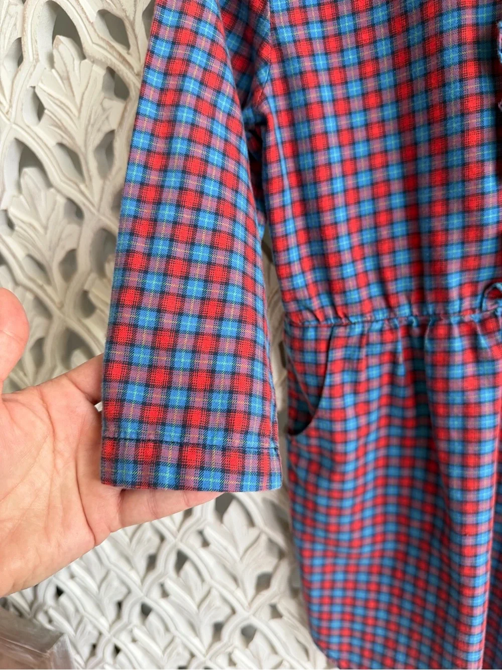 GapKids Size M (8) Flannel Ruffle Shirt Dress